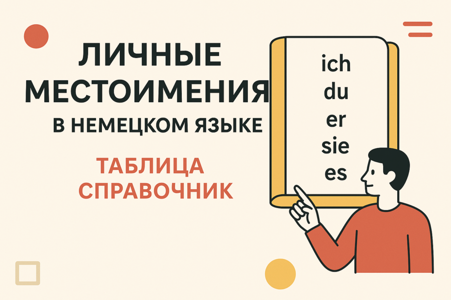 местоимения в немецком языке. таблица