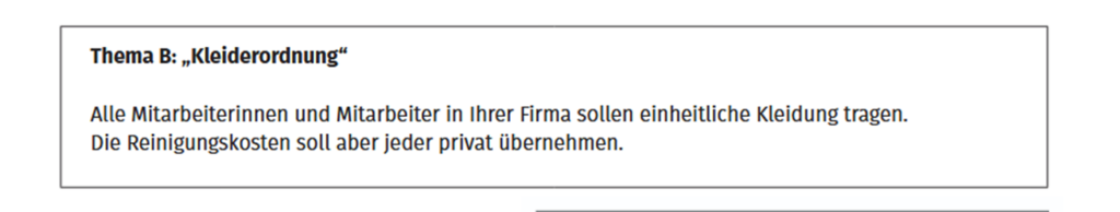 B2 Beruf Forumsbeitrag